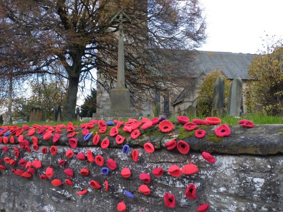 Churchyard Wall Remembrance Poppies 2023-11