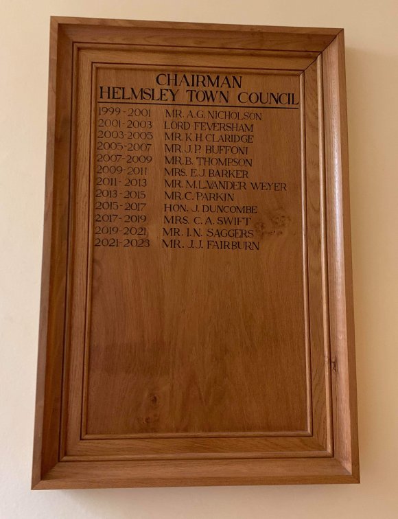 Chairman's Noticeboard at Helmsley Town Hall